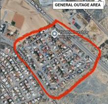 The Pinehurst Drive area will experience a brief water outage from 1-3 p.m. today.