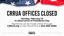 The Camino Real Regional Utility Authority (CRRUA) offices will be closed on February 16 in observance of Presidents Day.