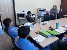 Instructor Terry Mount leads a training session for CRRUA to help water and wastewater operators prepare for NMED certification exams.
