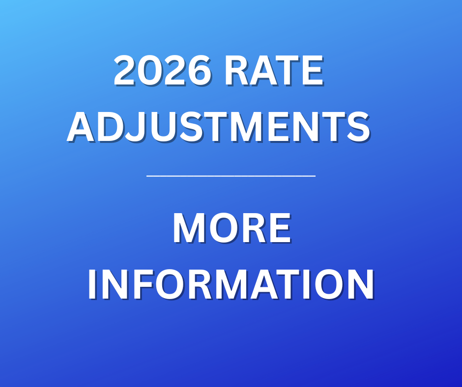 2026 Rate adjustments - More information.