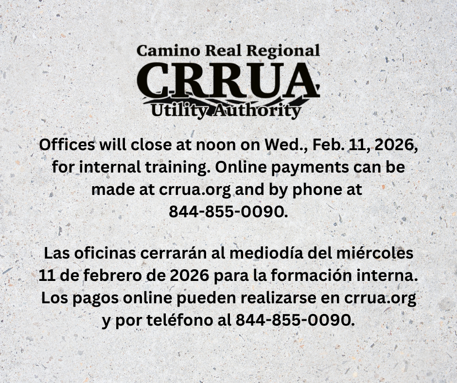 CRRUA offices will close at noon on Wed., Feb. 11, 2026.