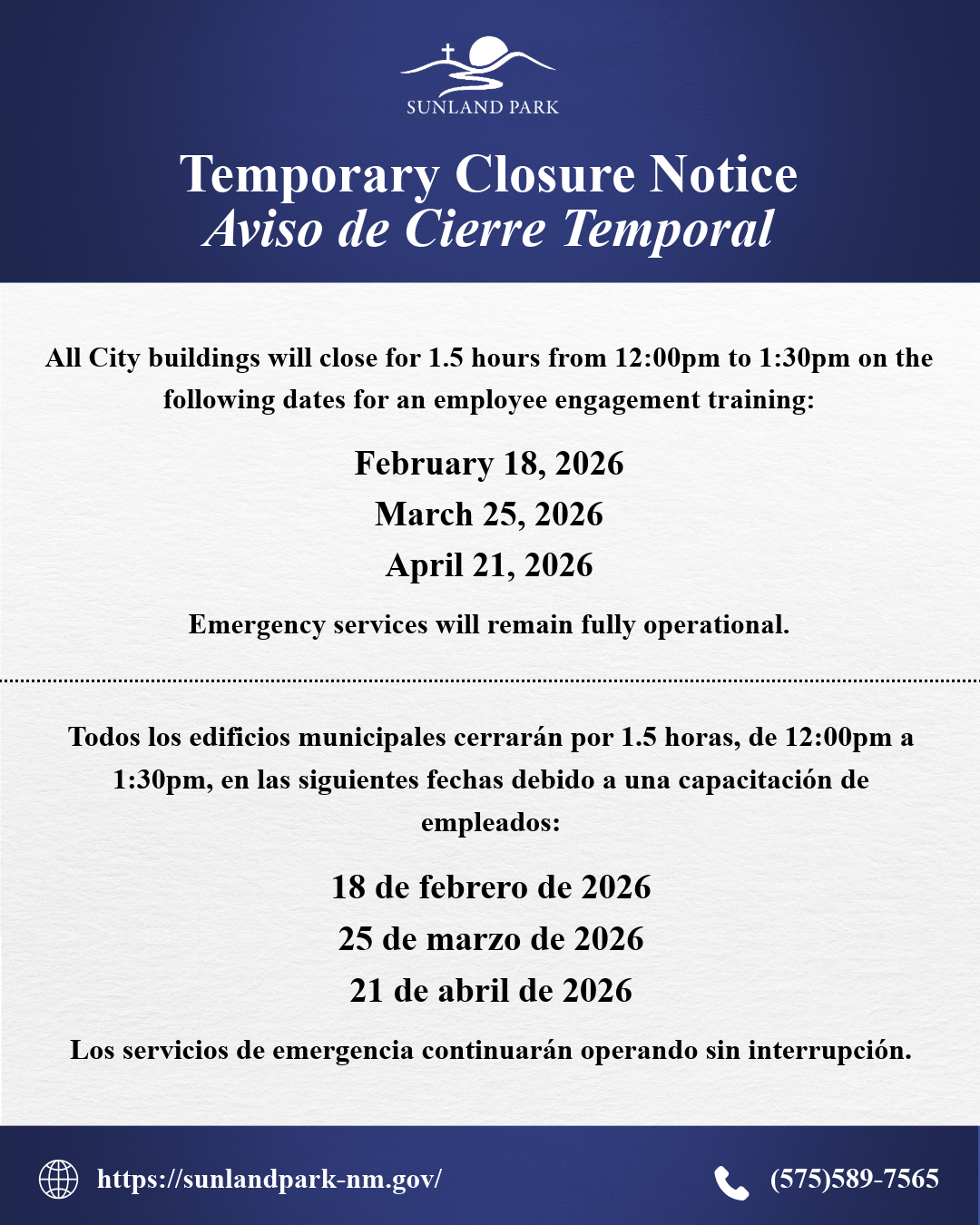 Amended Schedule Notice