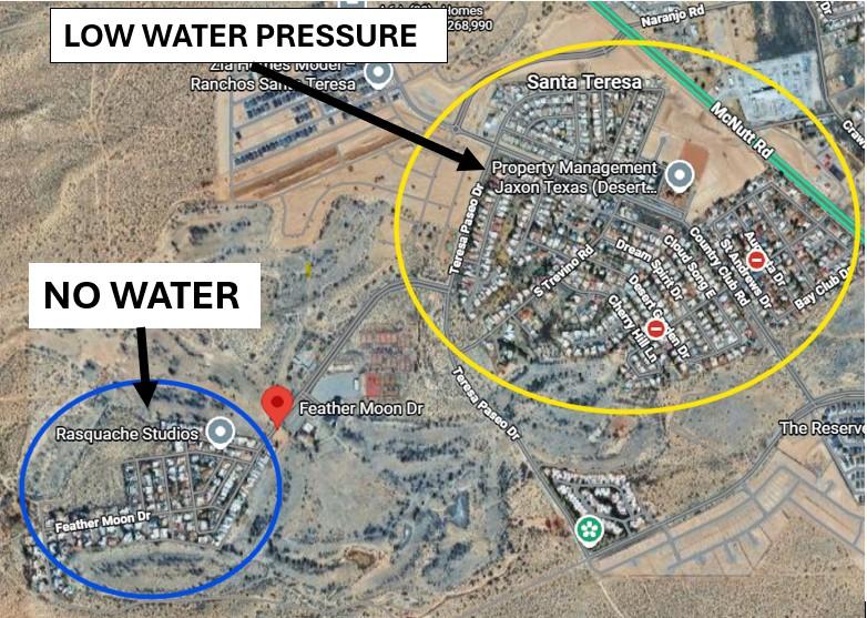 Water Outage Notification: CRRUA Responding to Water Line Break Impacting Feather Moon/Santa Teresa Areas